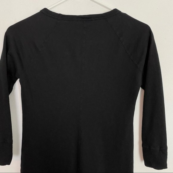 JAMES PERSE Los Angeles Black Raglan 3/4 Sleeve T-Shirt Dress - Picture 5 of 10